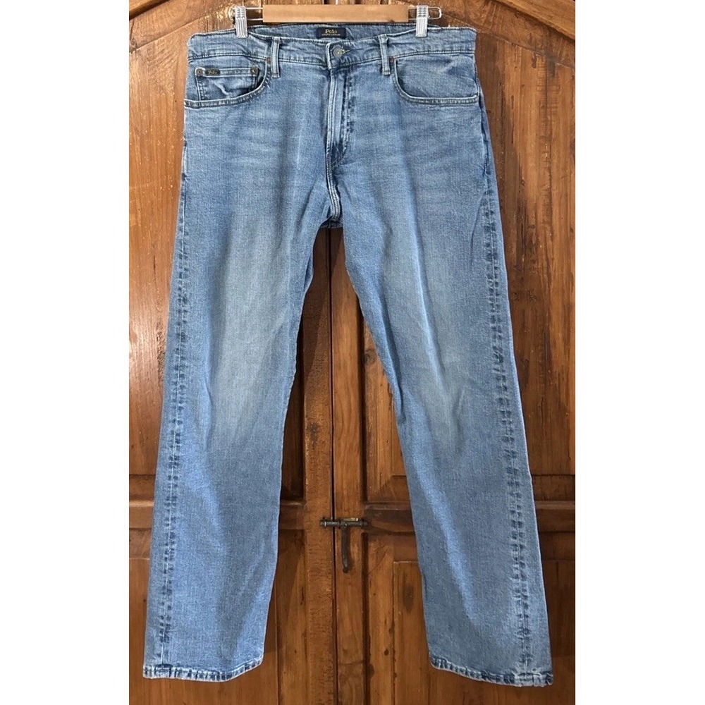 Mens Polo Ralph Lauren Hampton Relaxed Straight Blue Jeans Sz 36 36x34